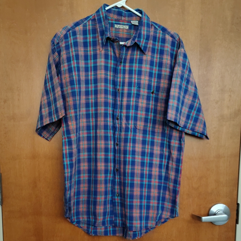 Bugle Boy Co. Vintage Casual Blue Plaid Shirt